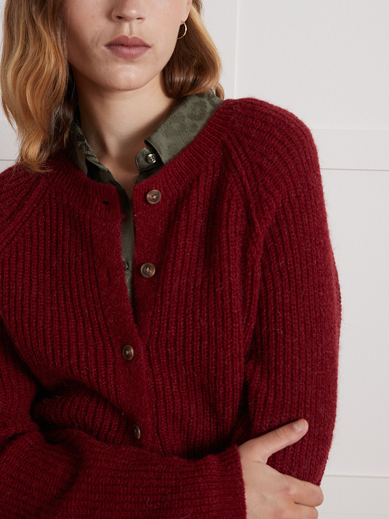 Damen-Cardigan mit Moosstrick