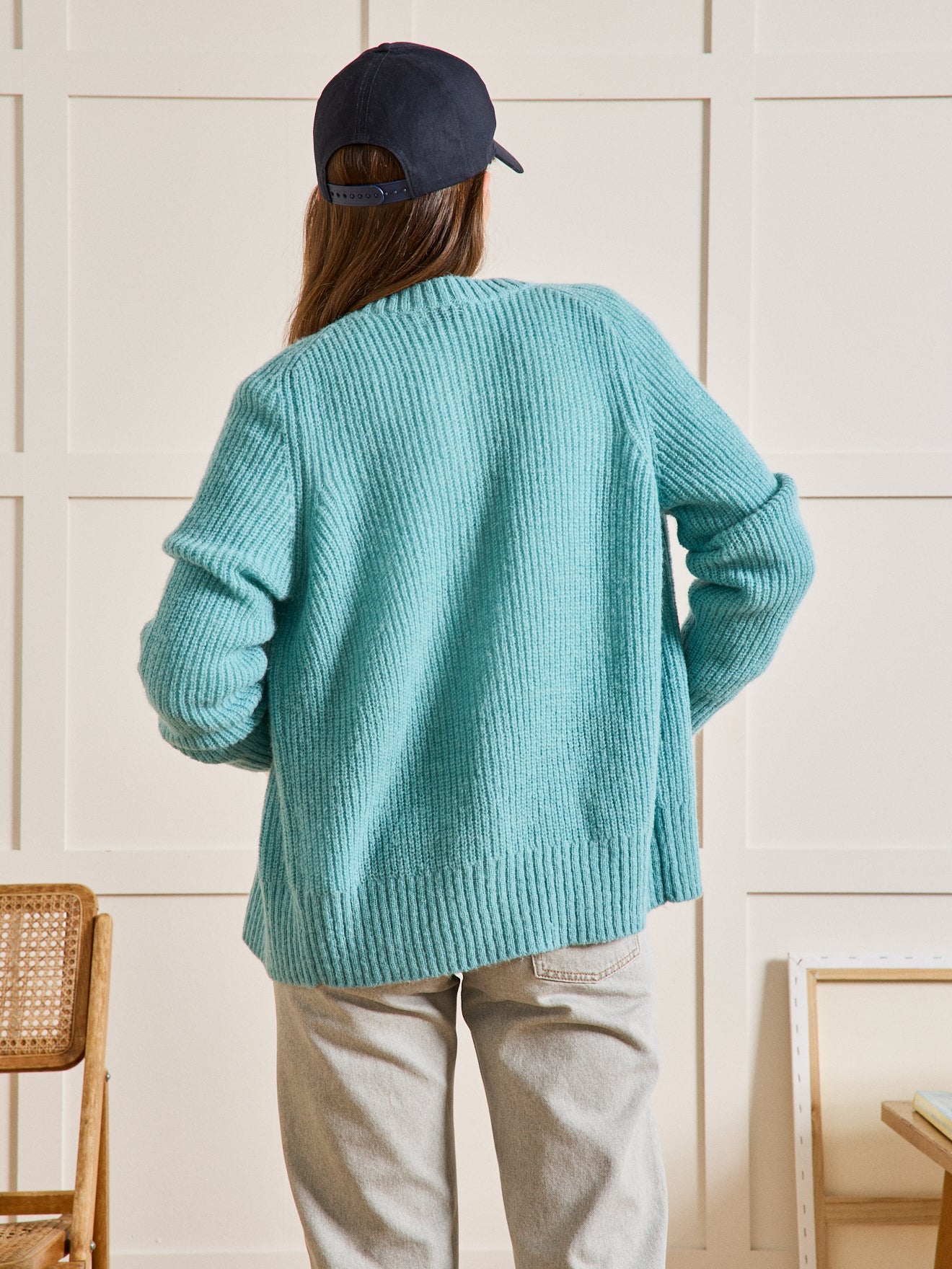 Damen-Cardigan mit Wolle, Alpaka und Mohair