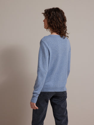 Damenpullover aus RWS*Merinowolle mit rundem Halsausschnitt