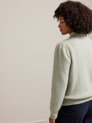 Damenpullover aus Mohairmischung mit rundem Halsausschnitt