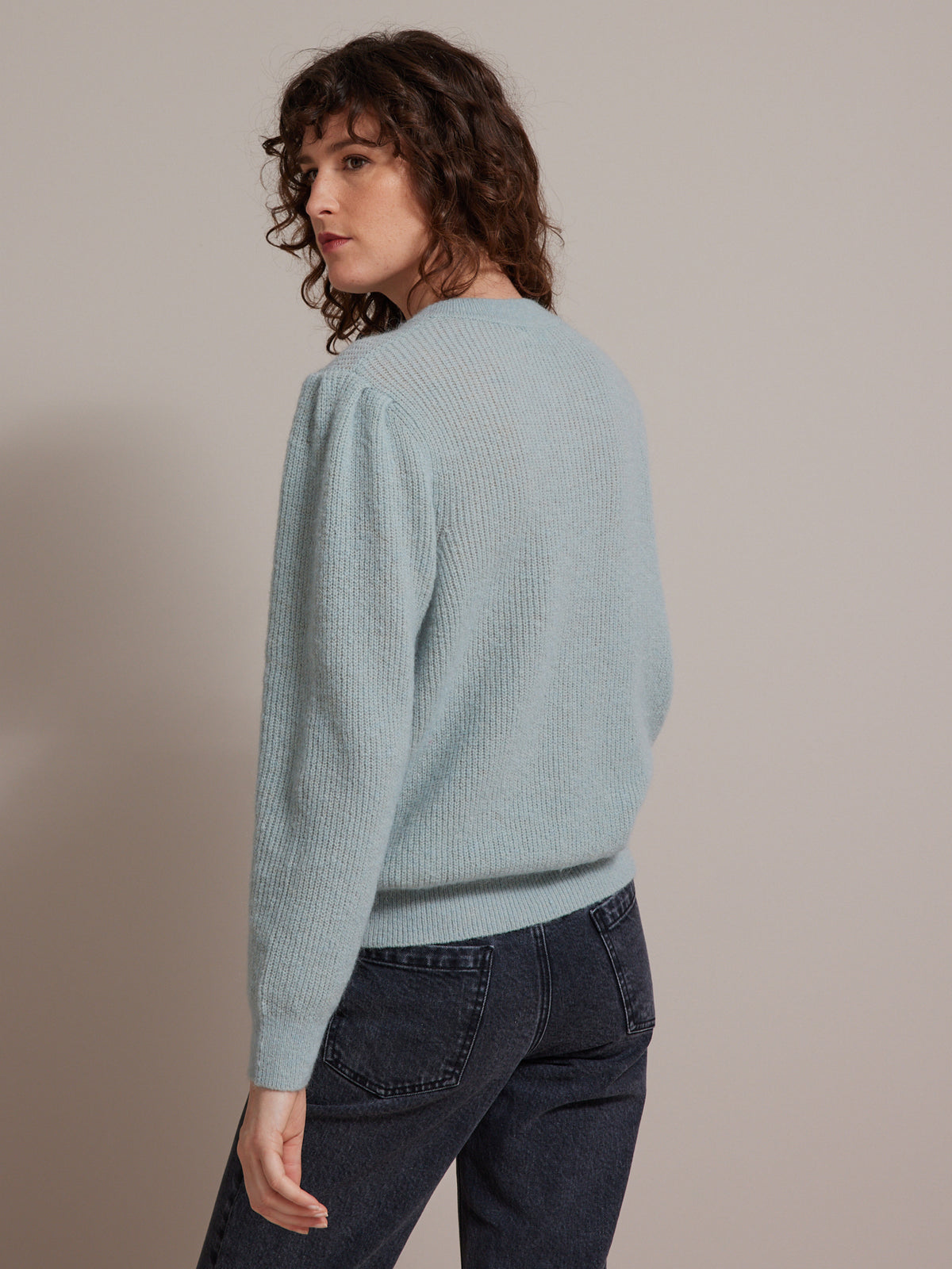 Geknöpfter Damen-Cardigan aus Mohairmischung