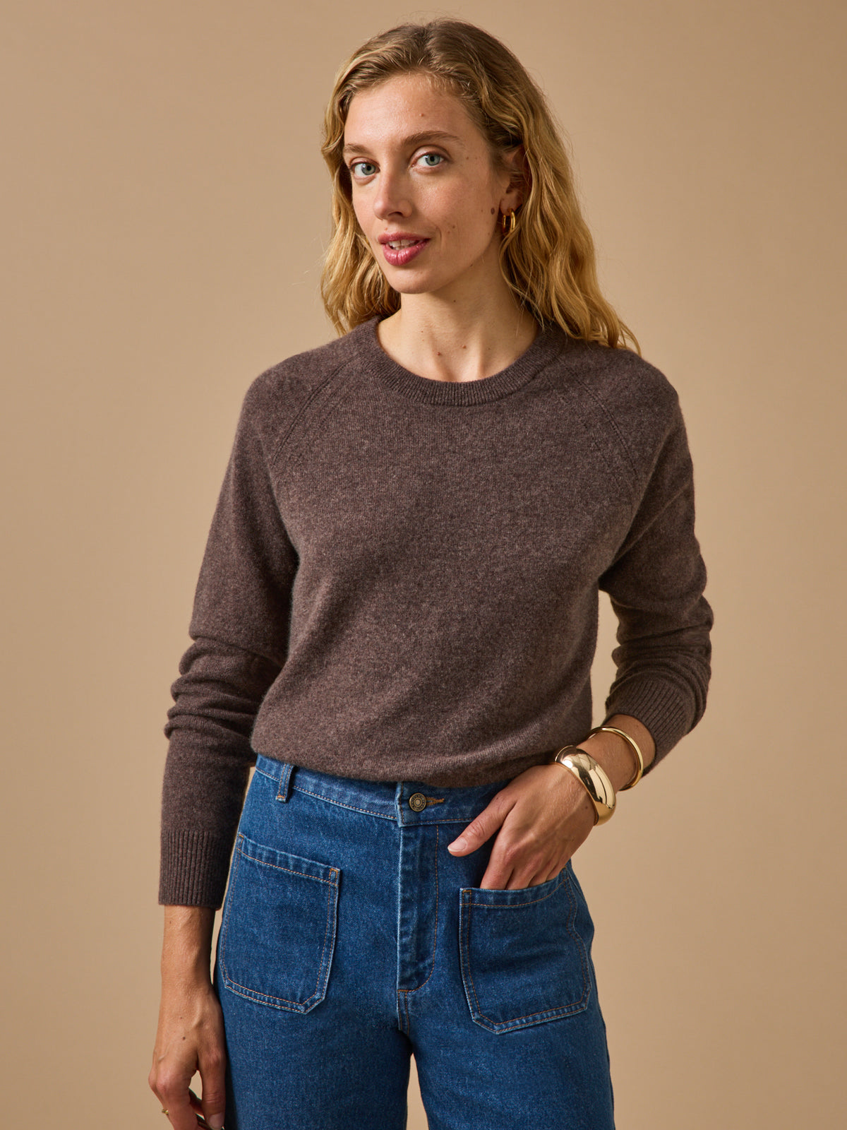 Damenpullover mit rundem Halsausschnitt - Cashemere-Kollektion