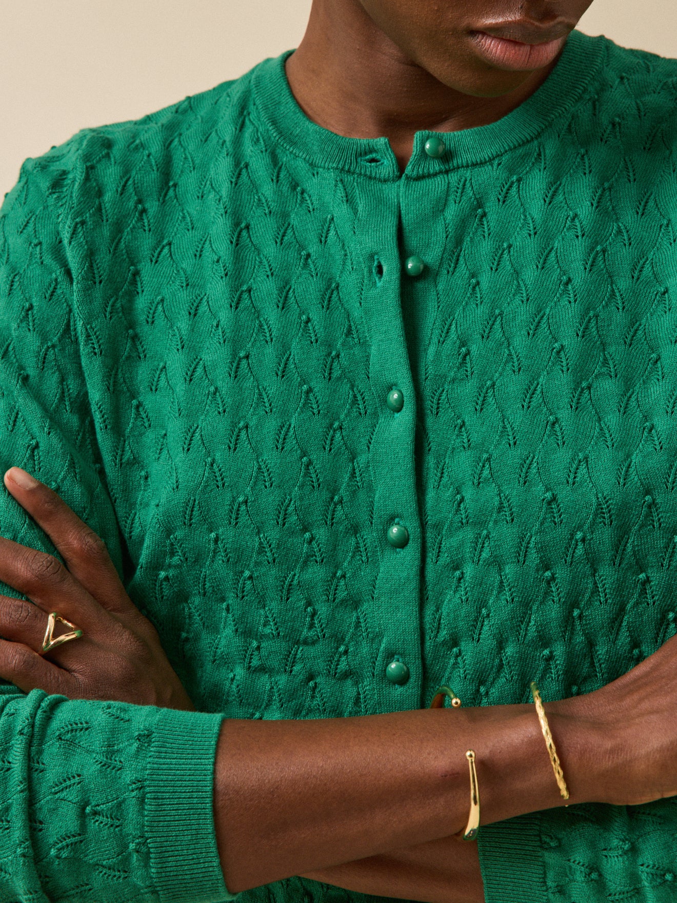 Damencardigan aus Pointellestrick