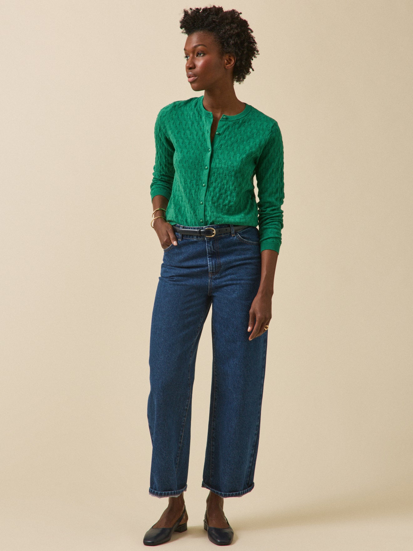 Damencardigan aus Pointellestrick