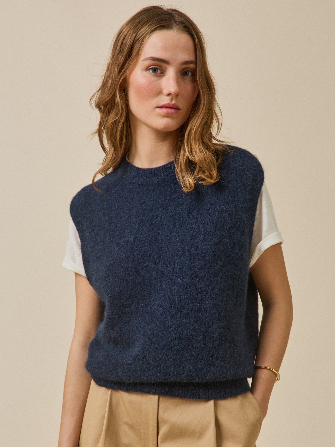 Damen-Strickweste aus Alpakamischung