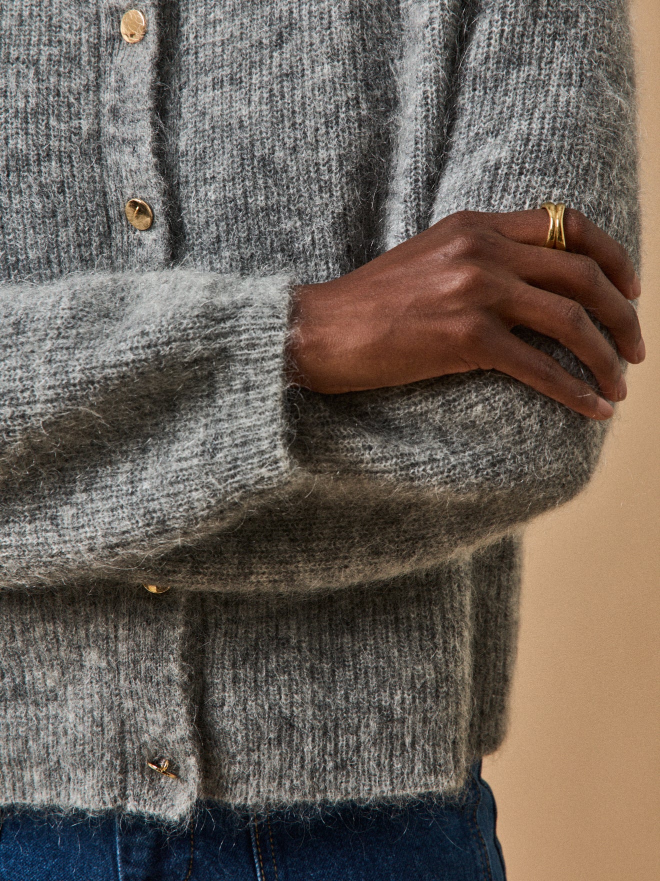 Damen-Cardigan aus Wolle und Mohair