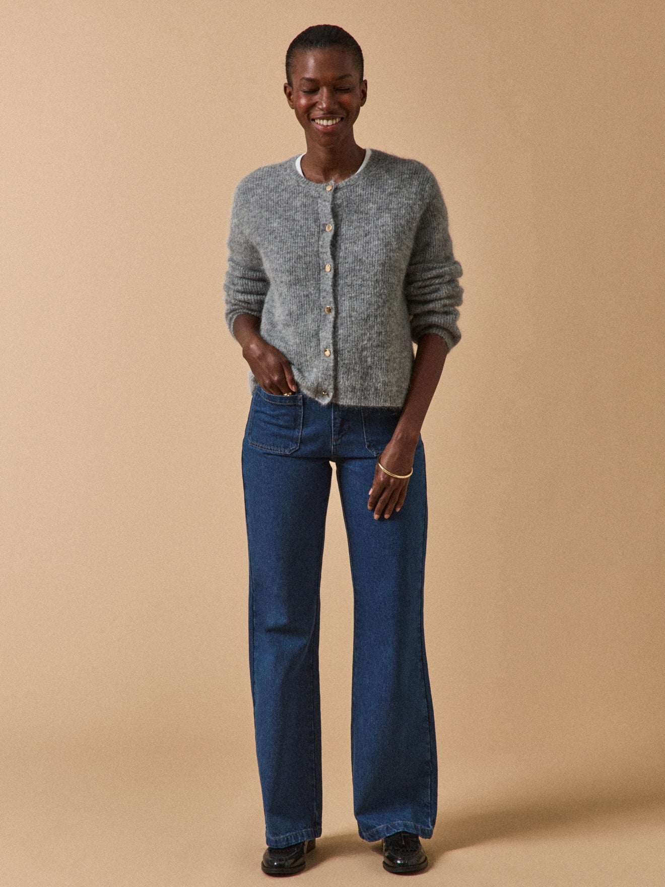 Damen-Cardigan aus Wolle und Mohair