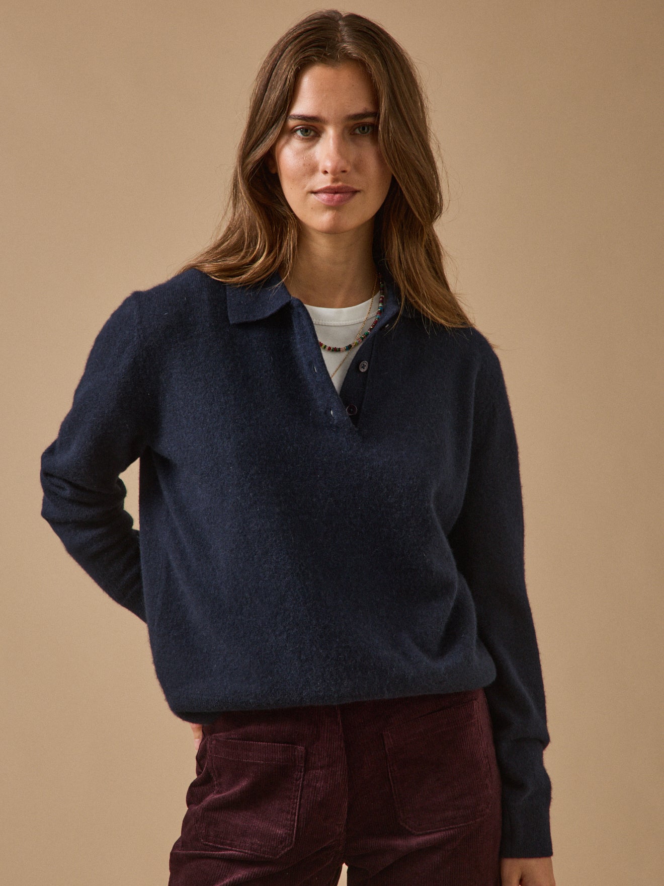 Damenpullover mit Polokragen - Cashmere-Kollektion
