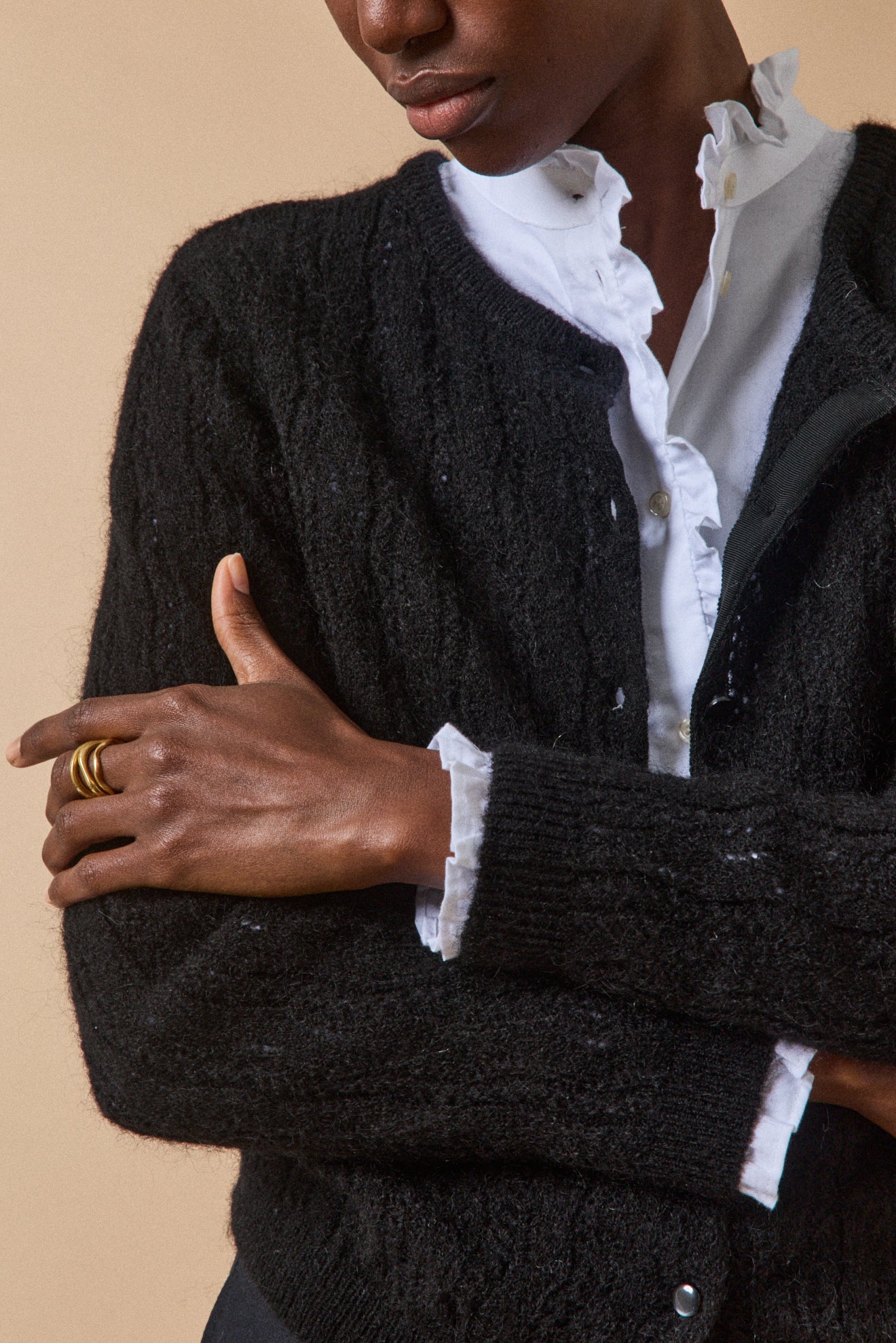 Wendbarer Damen-Cardigan aus Kid Mohair