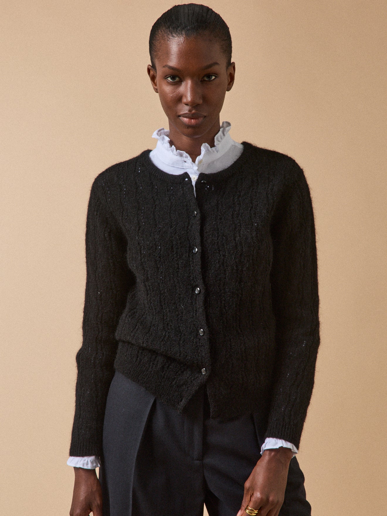 Wendbarer Damen-Cardigan aus Kid Mohair