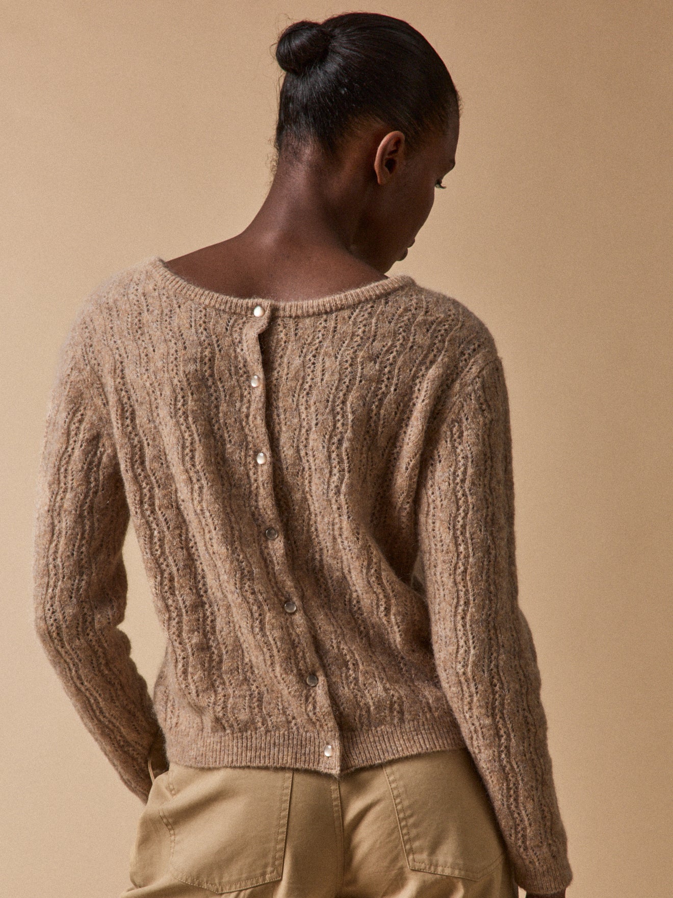 Wendbarer Damen-Cardigan aus Kid Mohair