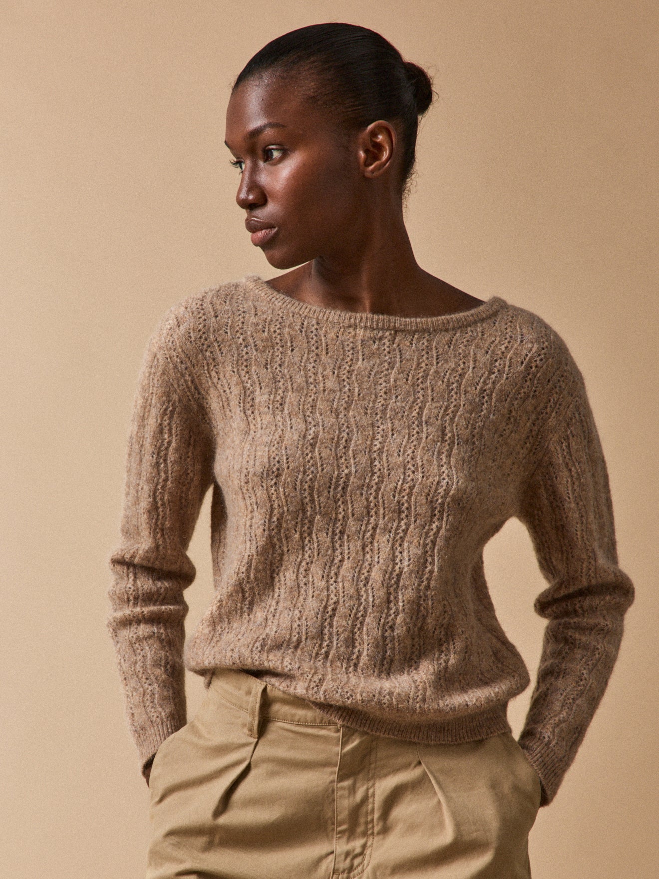 Wendbarer Damen-Cardigan aus Kid Mohair