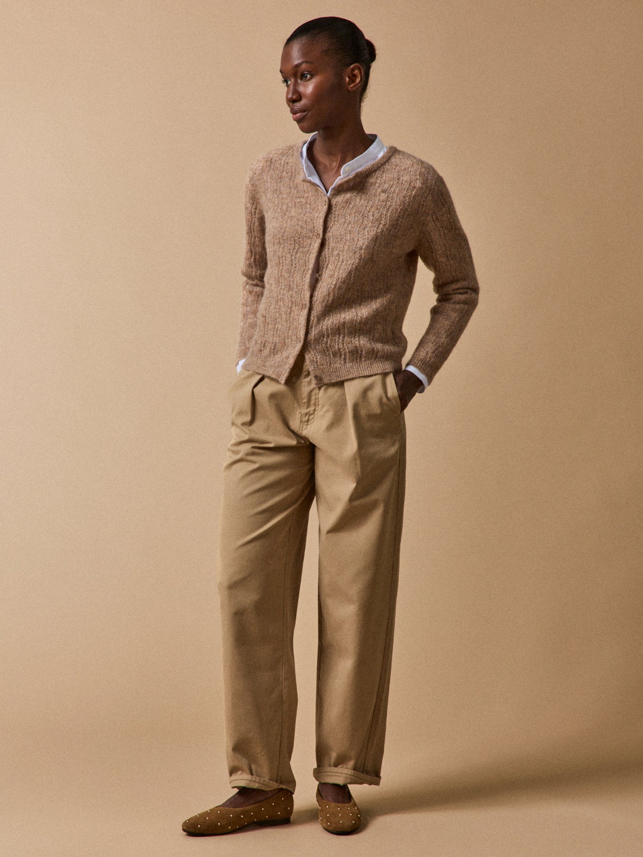 Wendbarer Damen-Cardigan aus Kid Mohair