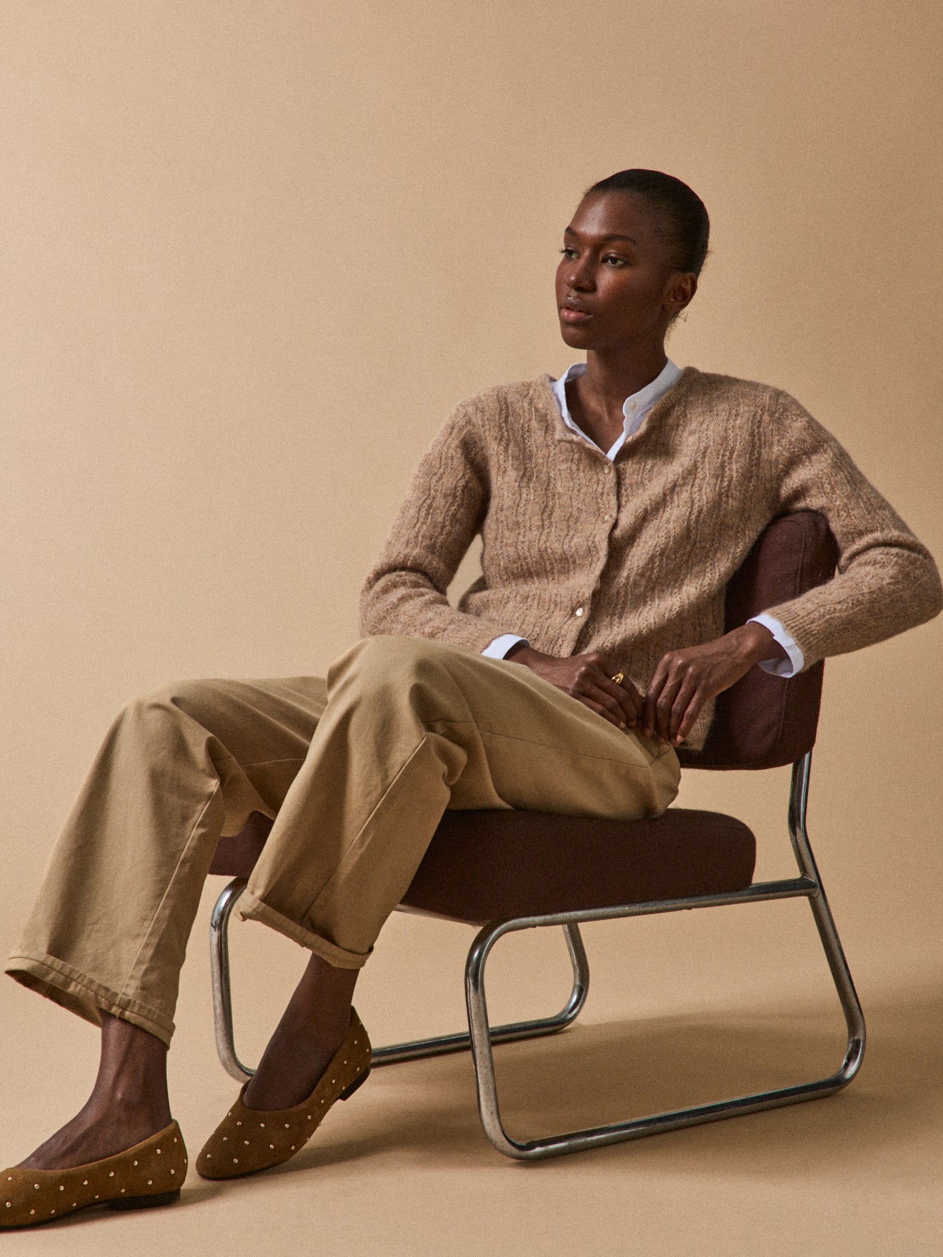 Wendbarer Damen-Cardigan aus Kid Mohair