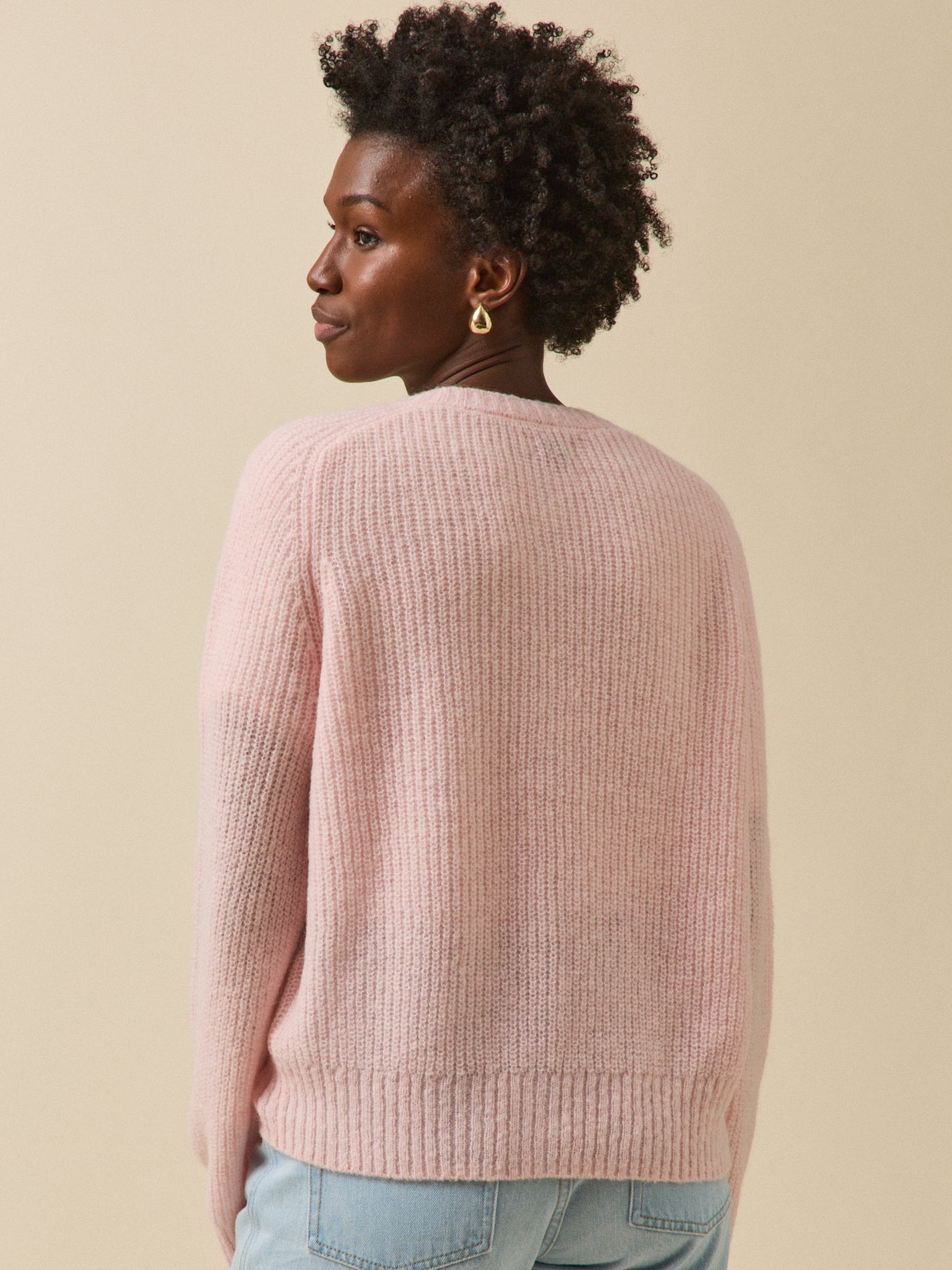 Damencardigan aus Wolle, Alpaka und Mohair