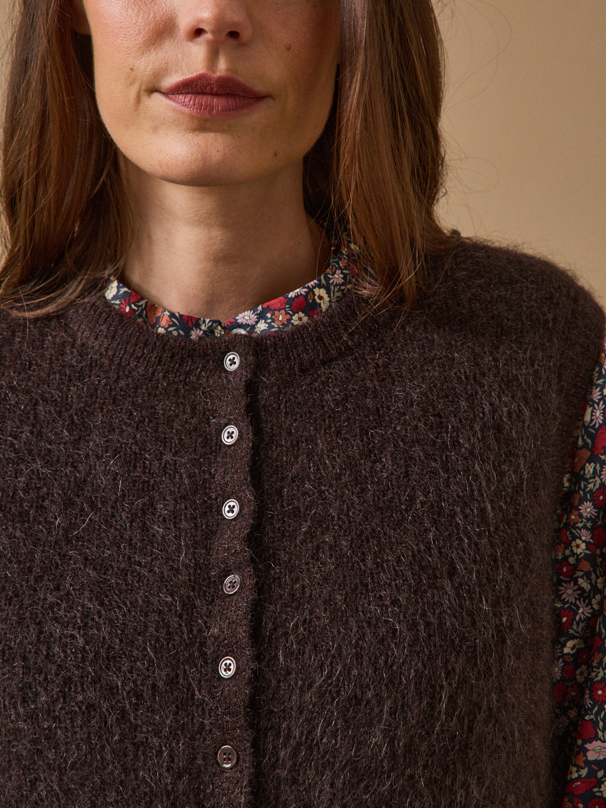 Damenweste aus Wolle und Mohair