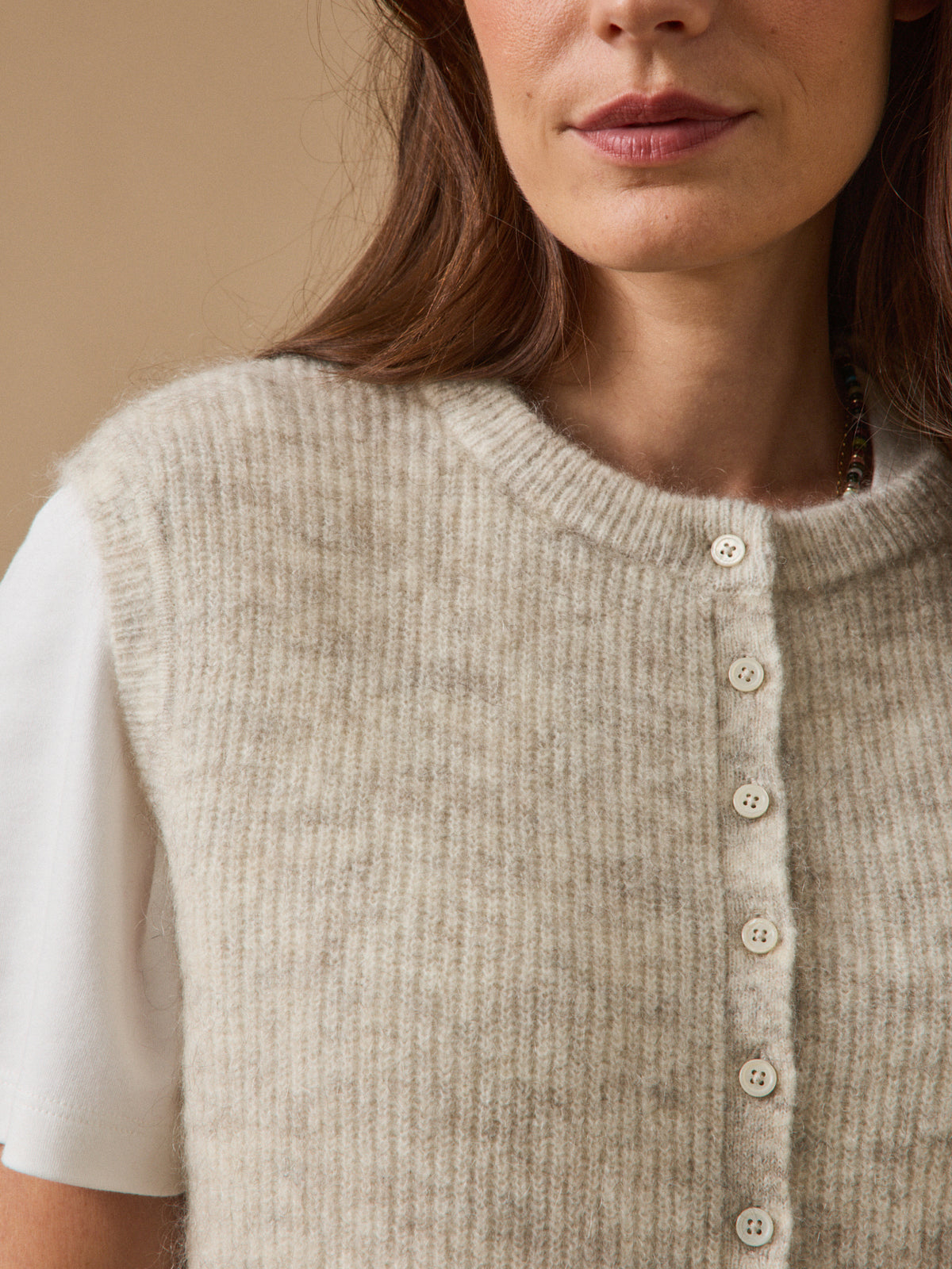 Damenweste aus Wolle und Mohair