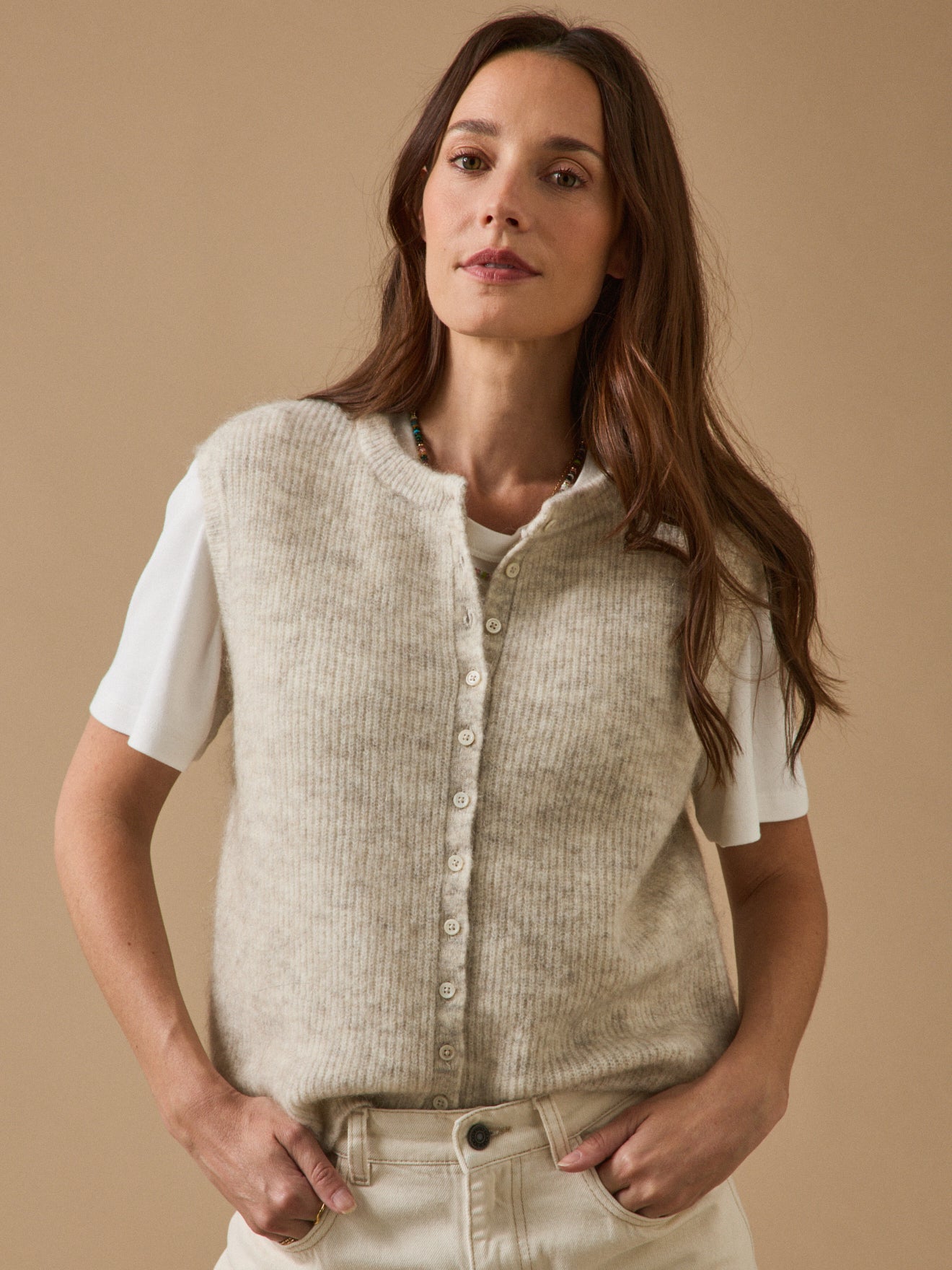 Damenweste aus Wolle und Mohair