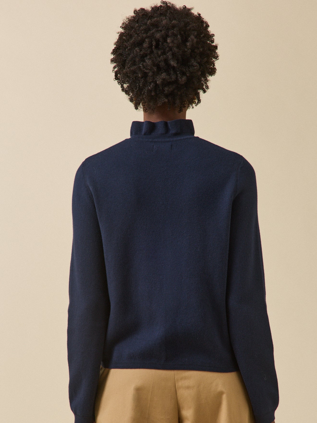 Damencardigan mit Volants aus Bio-Baumwolle und Cashmere