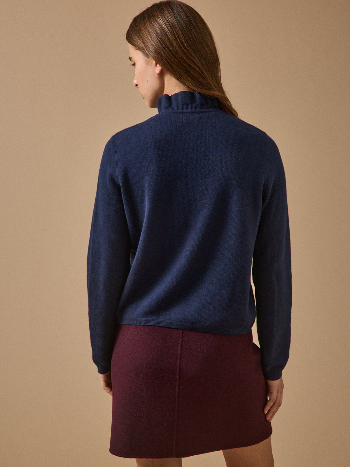 Damencardigan mit Volants aus Bio-Baumwolle und Cashmere