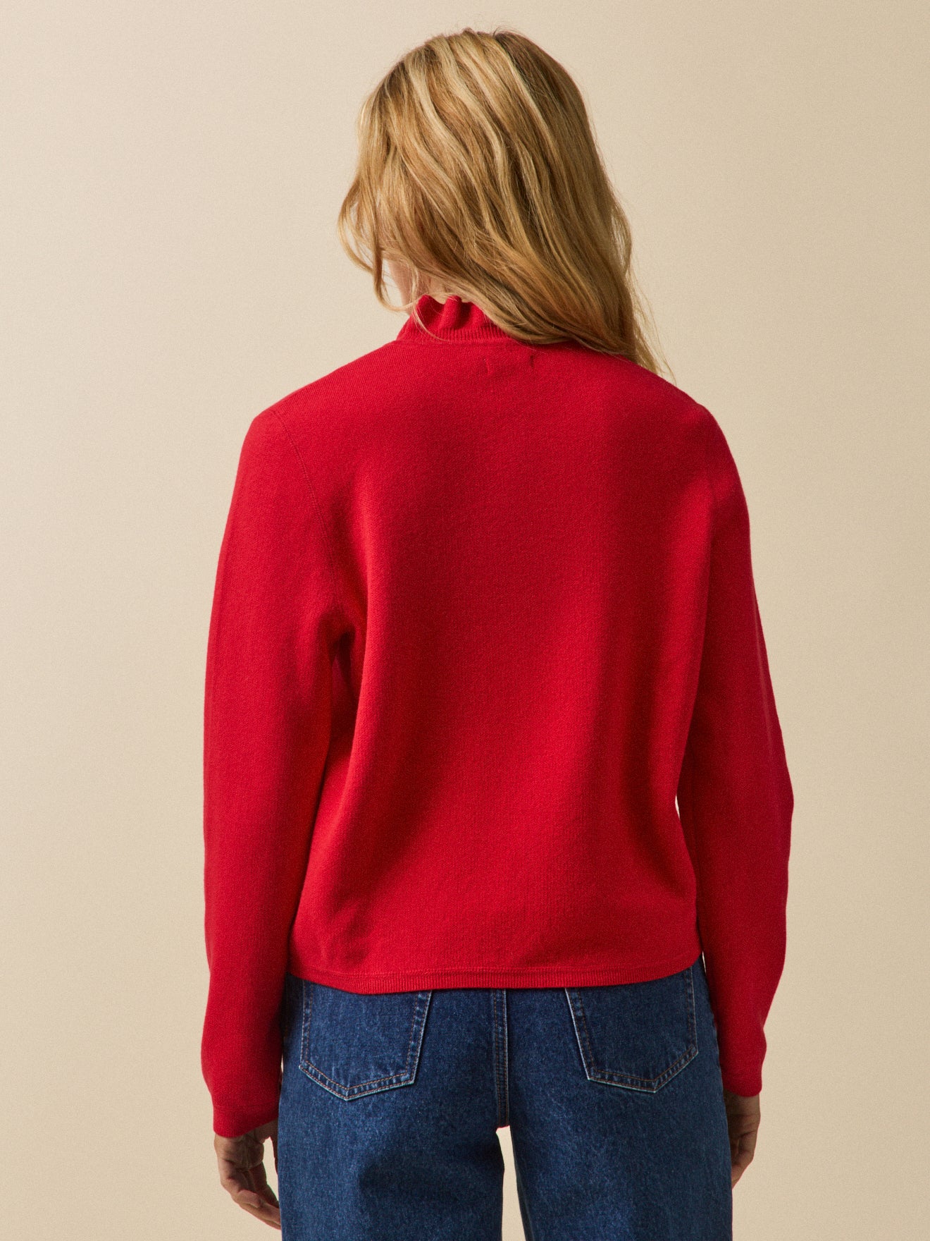 Damencardigan mit Volants aus Bio-Baumwolle und Cashmere