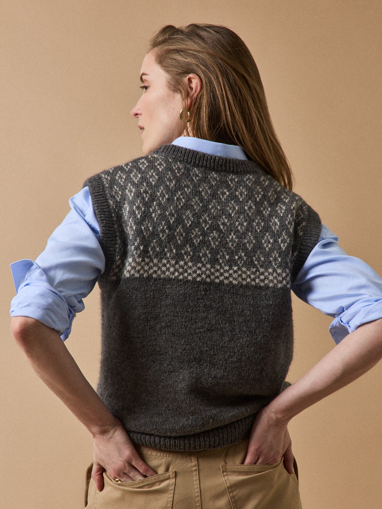 Damenpullover mit Jacquard  aus Mohair