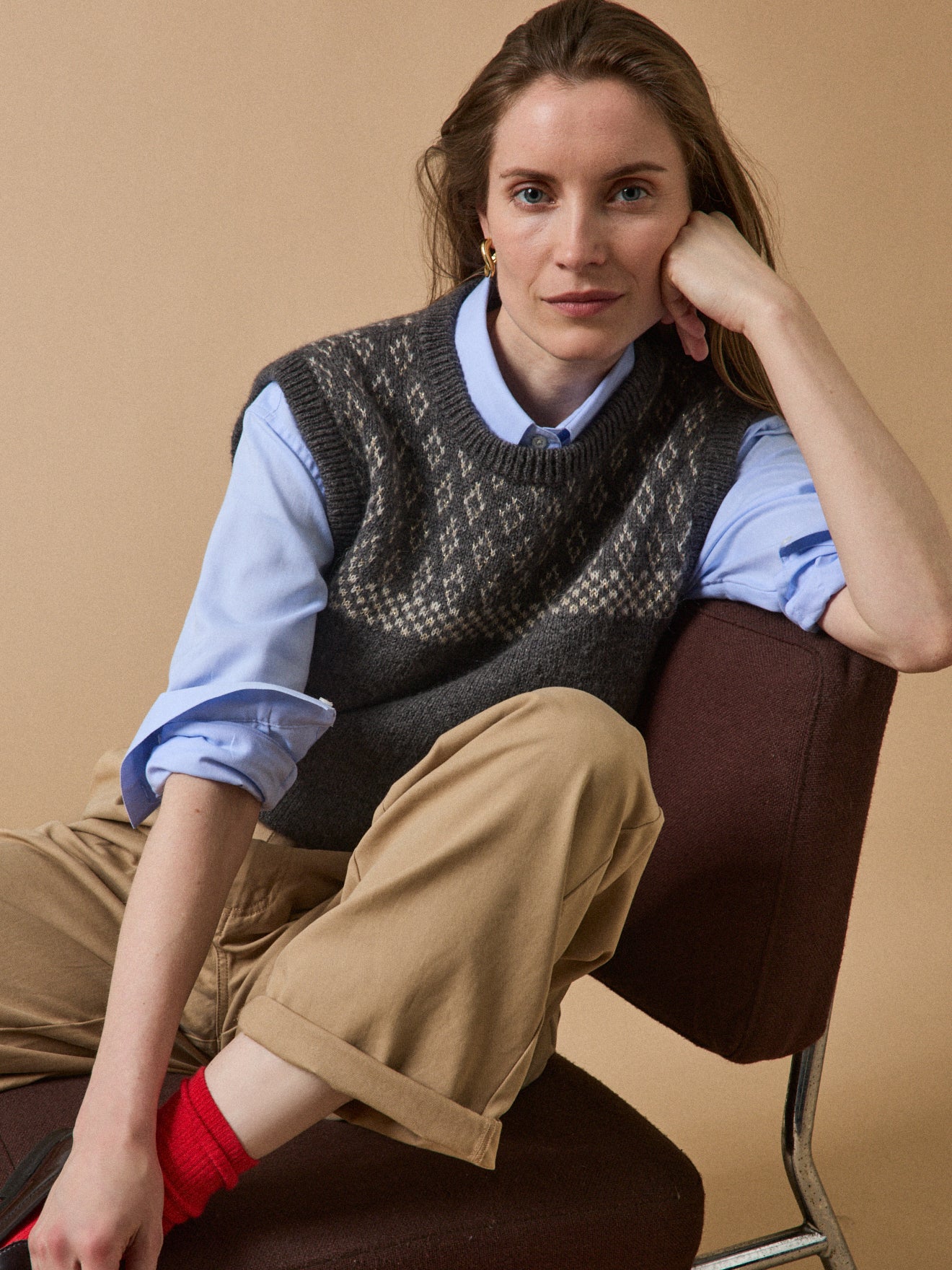 Damenpullover mit Jacquard  aus Mohair