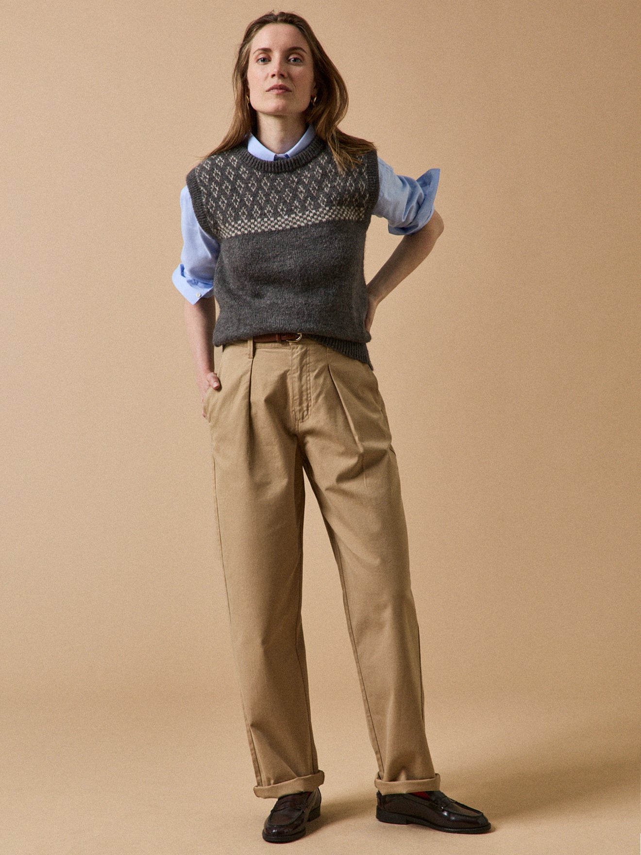 Damenpullover mit Jacquard  aus Mohair