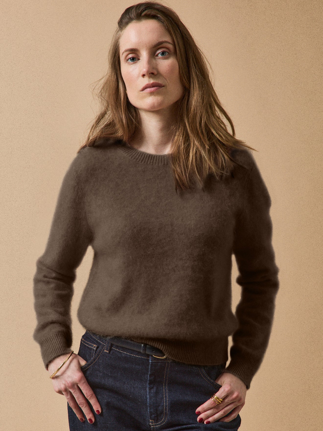 Damenpullover mit rundem Halsausschnitt