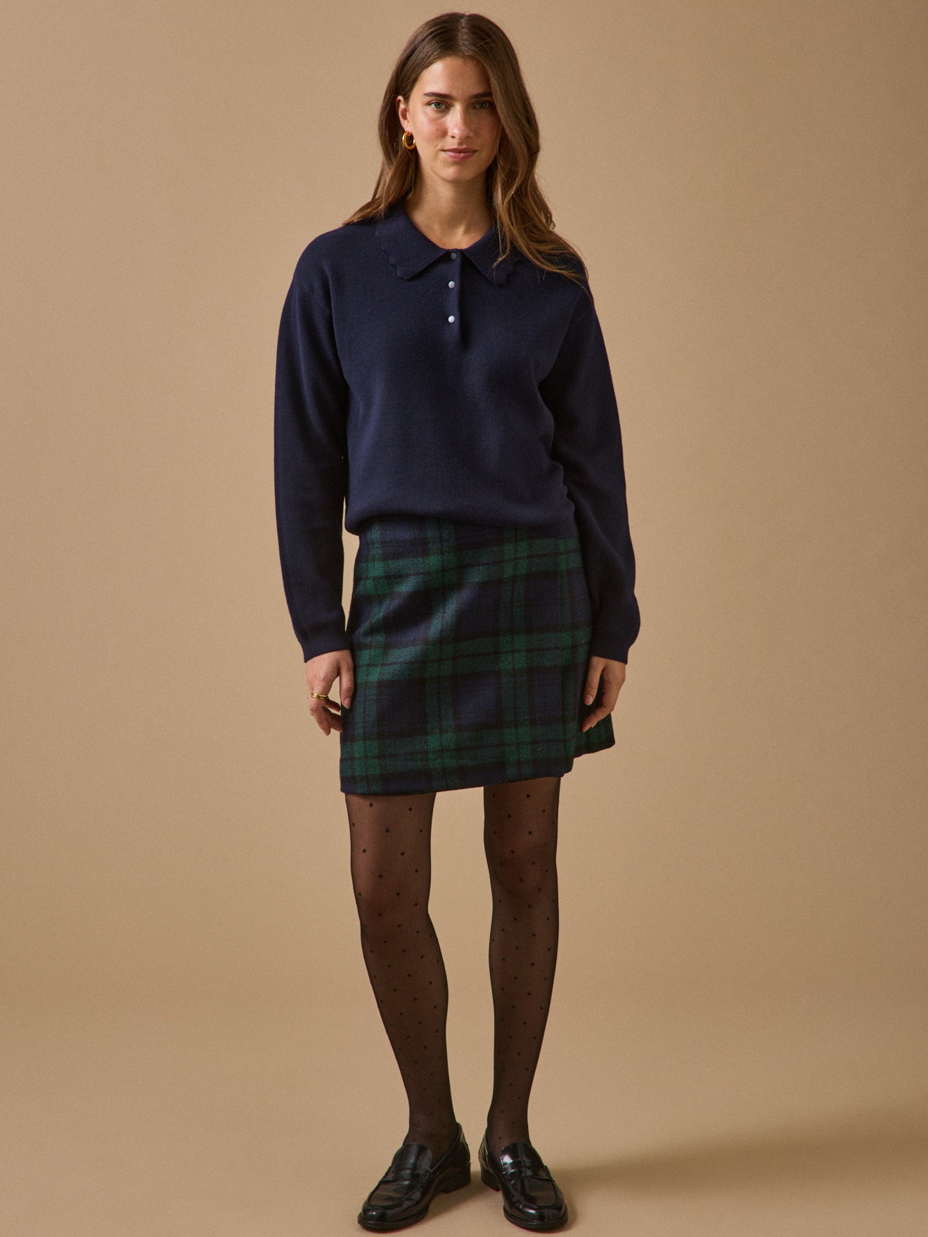 Damen-Polohemd aus Bio-Baumwolle und Cashmere