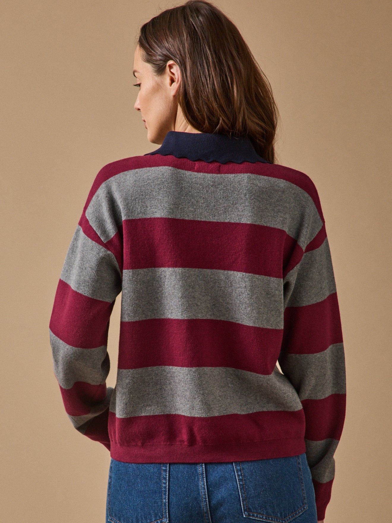 Damen-Polohemd aus Bio-Baumwolle und Cashmere