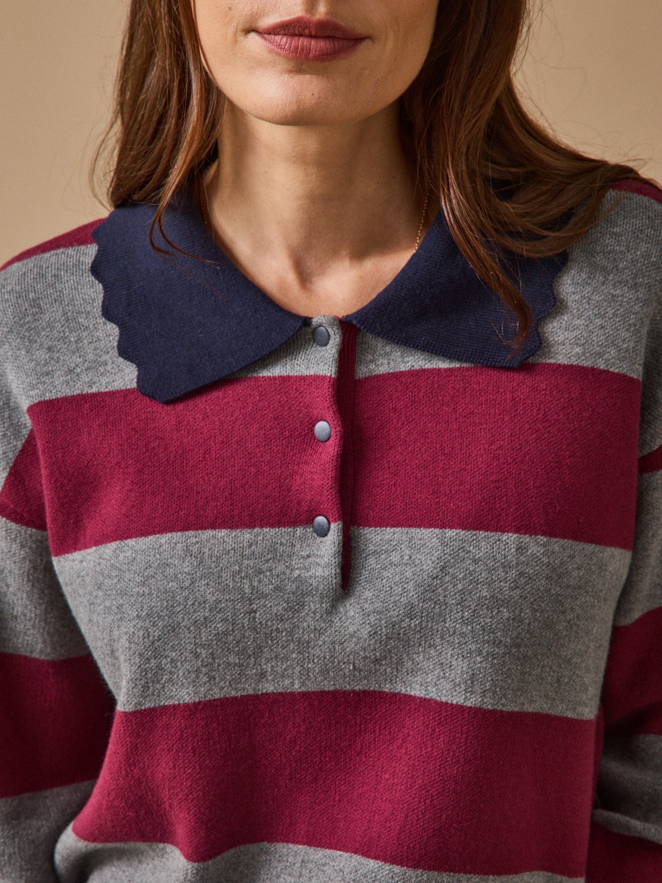 Damen-Polohemd aus Bio-Baumwolle und Cashmere