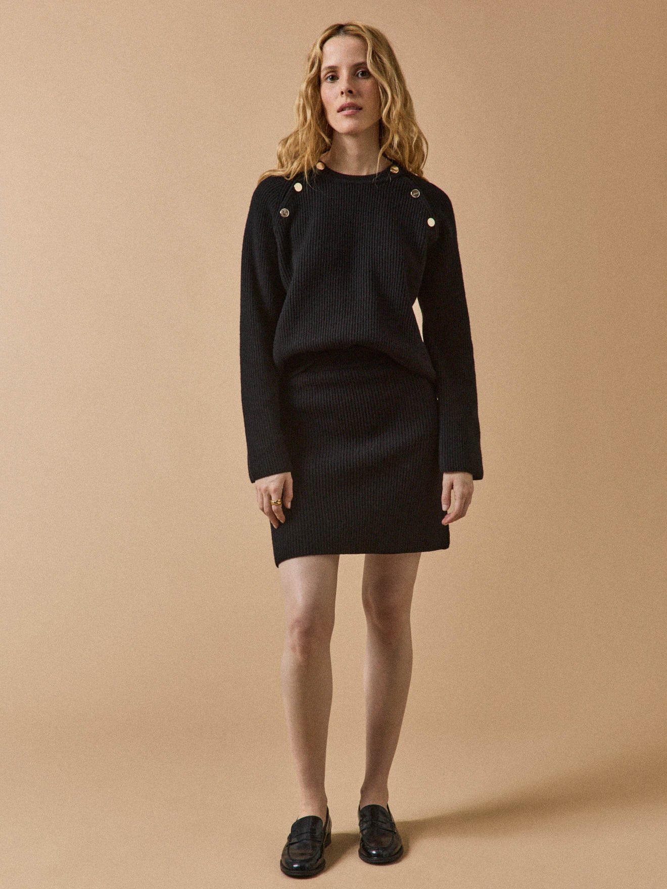 Damenpullover aus Rippenstrick aus Wolle