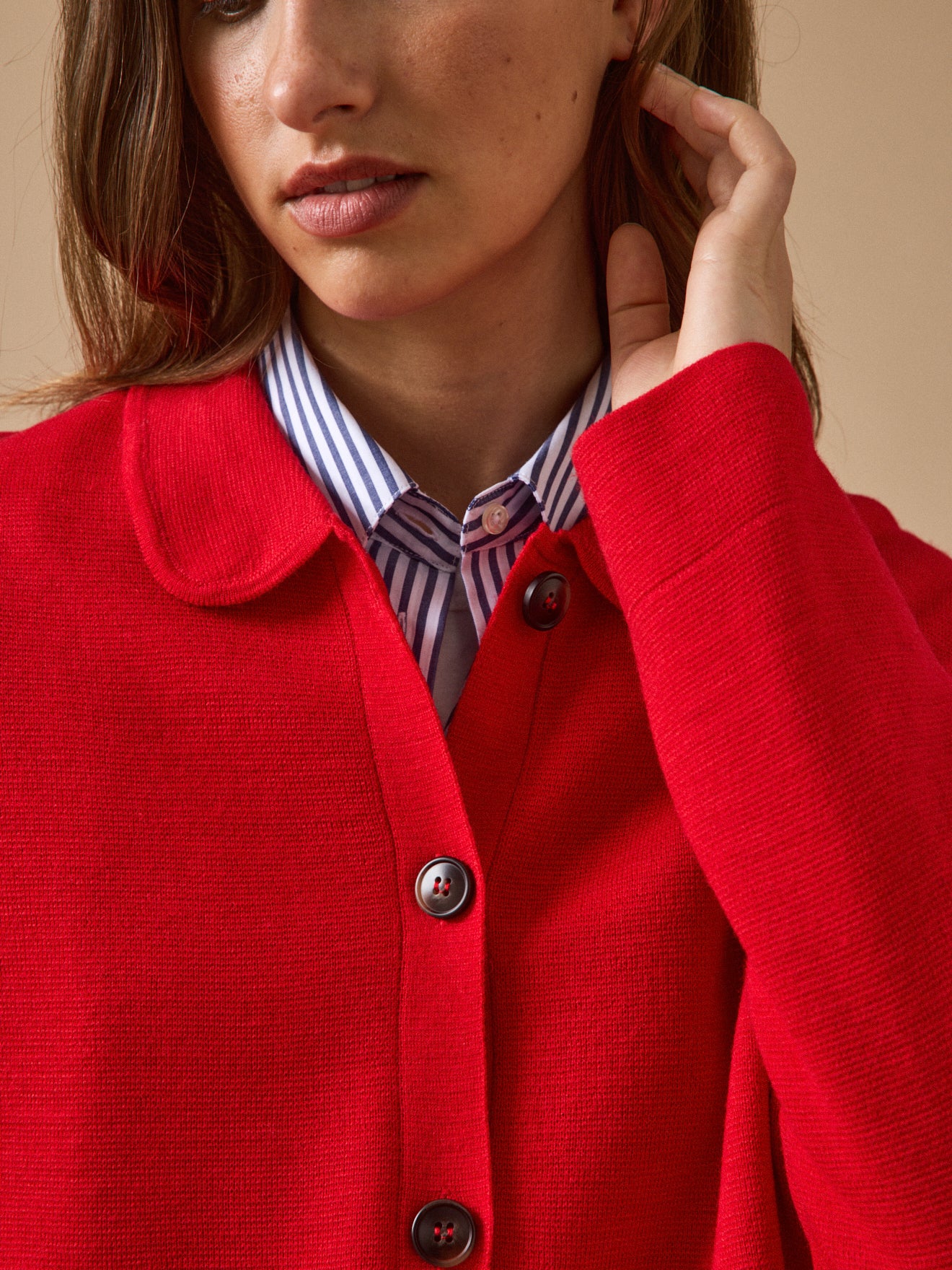 Damen-Cardigan mit Hemdkragen