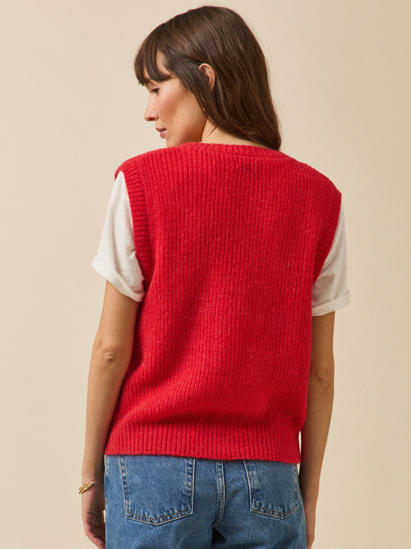Damenweste aus Wolle, Alpaka und Mohair