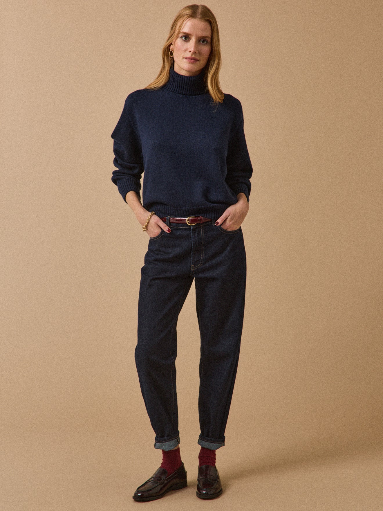 Damenpullover mit Rollkragen aus Merinowolle - Cyrillus X les 3 Tricoteurs