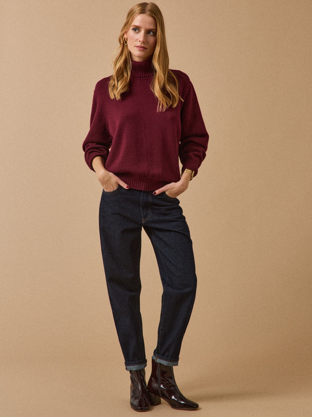 Damenpullover mit Rollkragen aus Merinowolle - Cyrillus X les 3 Tricoteurs