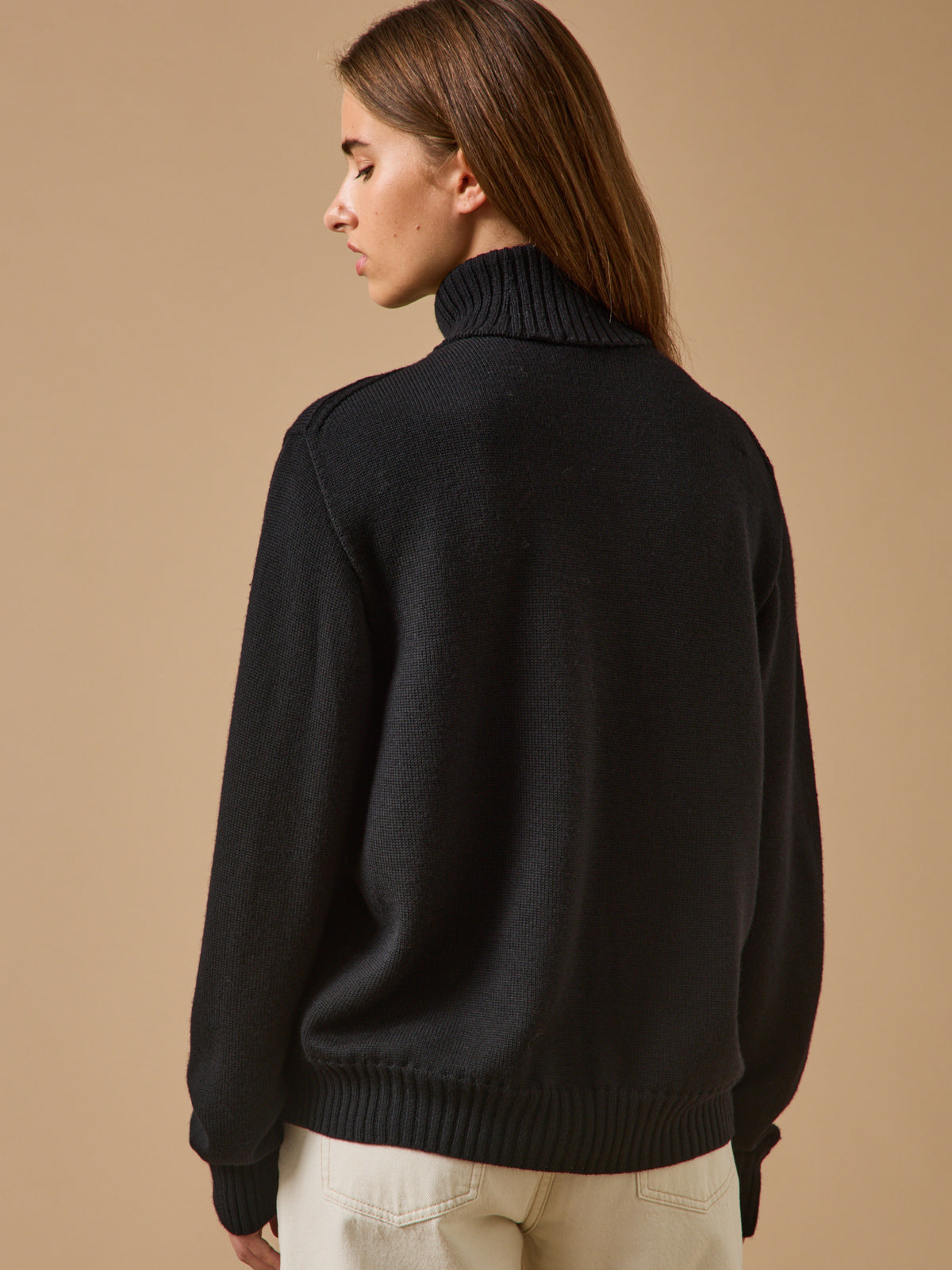 Damenpullover mit Rollkragen aus Merinowolle - Cyrillus X les 3 Tricoteurs