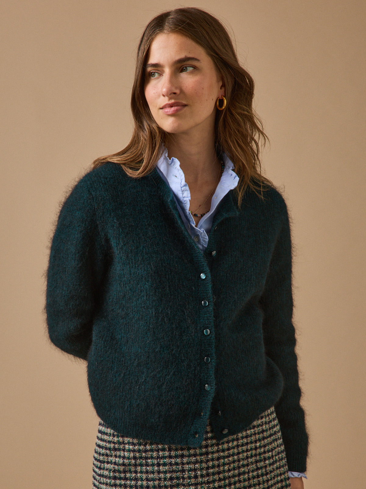 Damen-Cardigan mit Wolle und Mohair