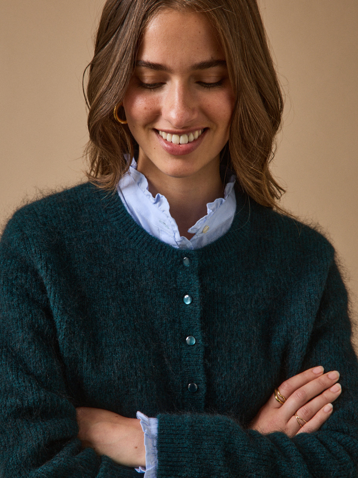 Damen-Cardigan mit Wolle und Mohair
