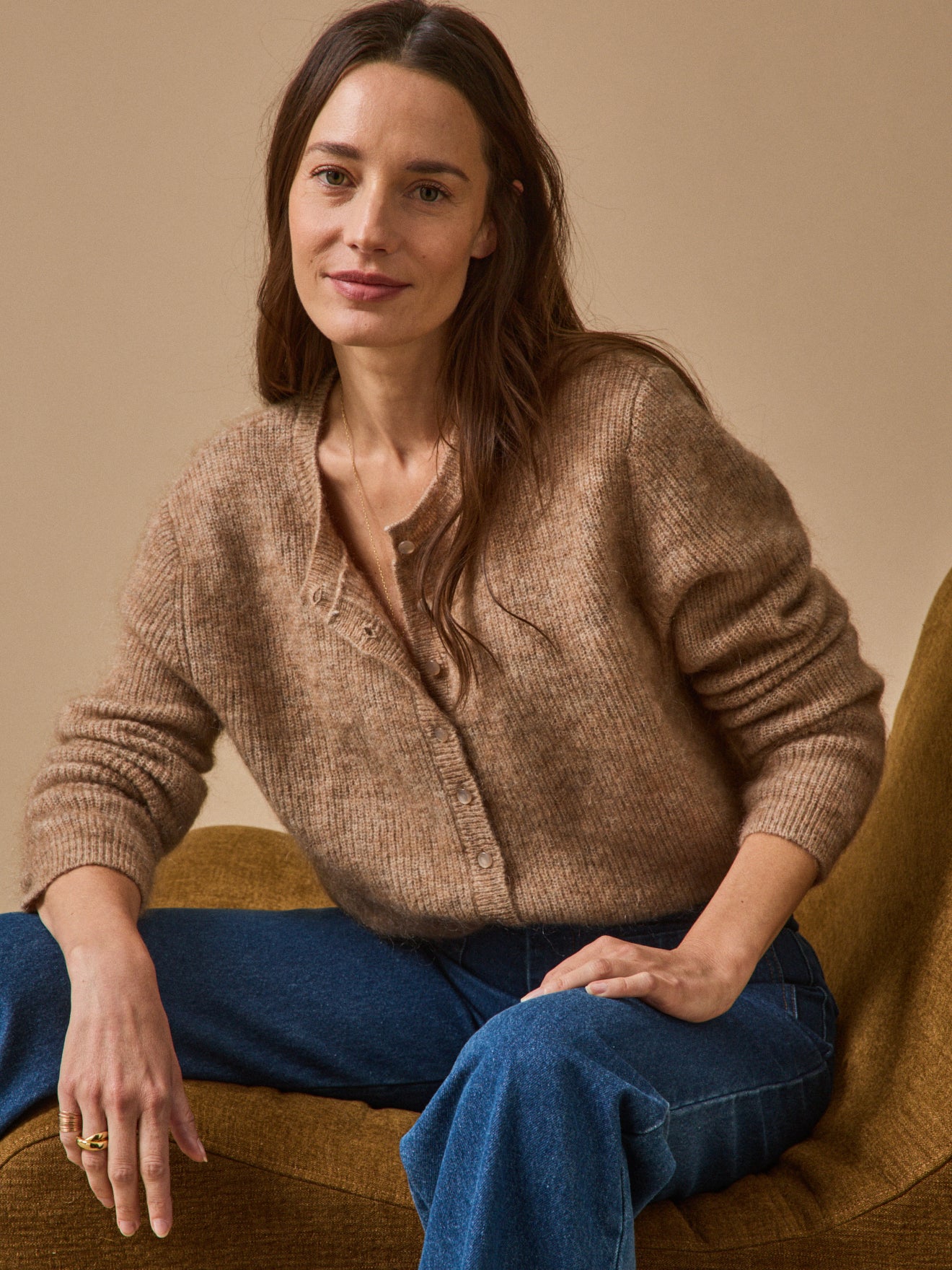 Damen-Cardigan mit Wolle und Mohair