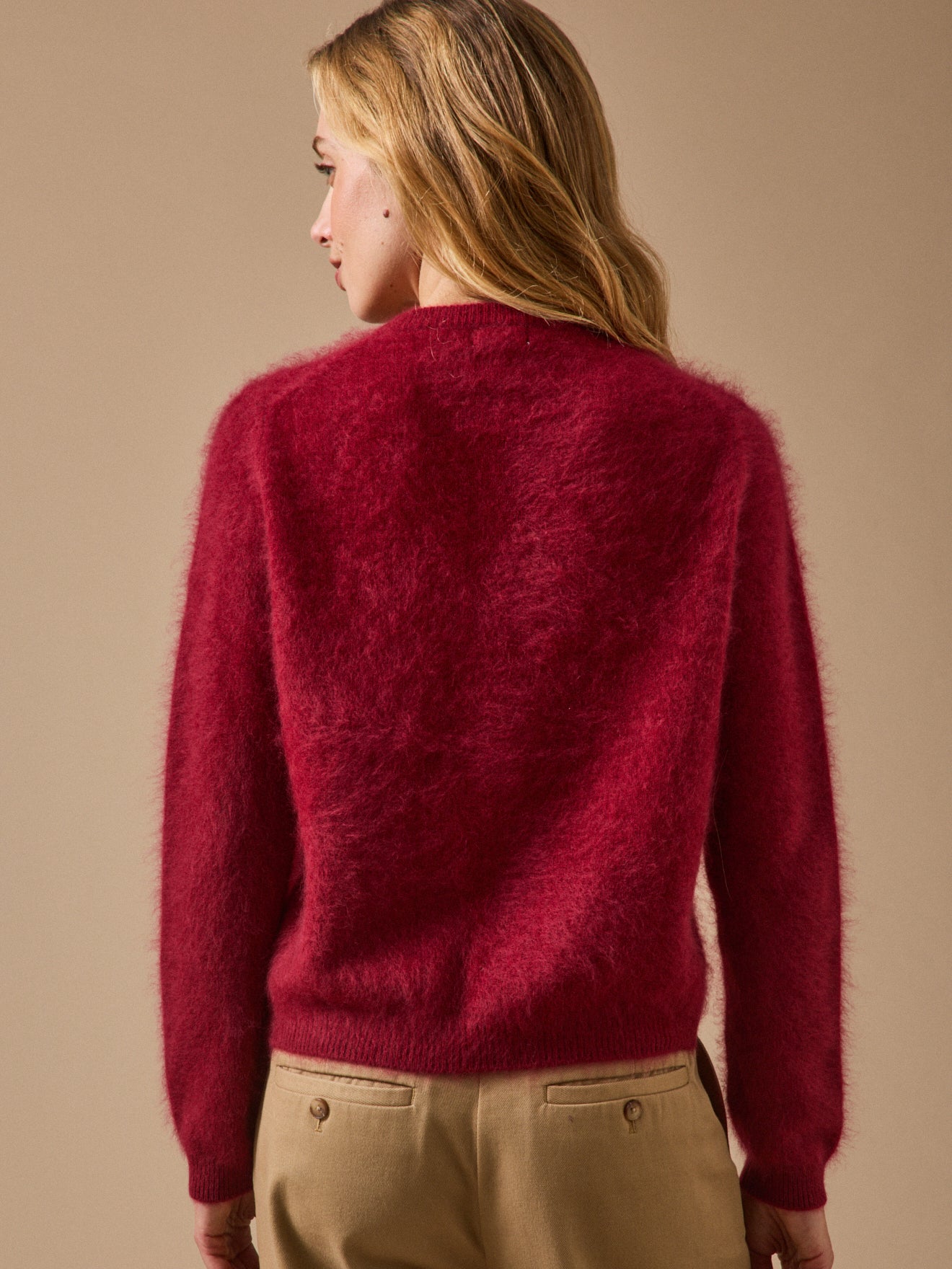Damen-Cardigan aus gebürsteter Wolle