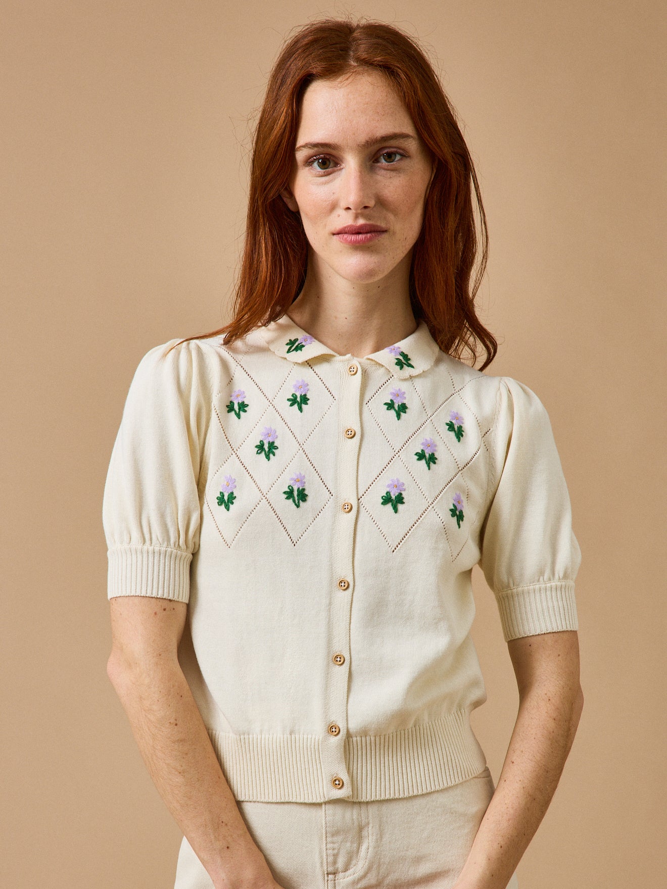 Damen-Cardigan mit Stickerei - CYRILLUS X EMILE & IDA