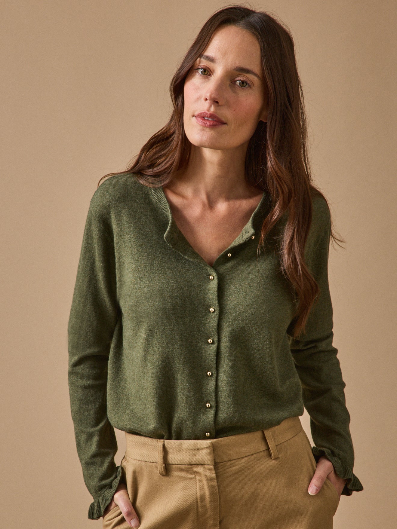 Damen-Cardigan aus Bio-Baumwolle und RWS*-Wolle