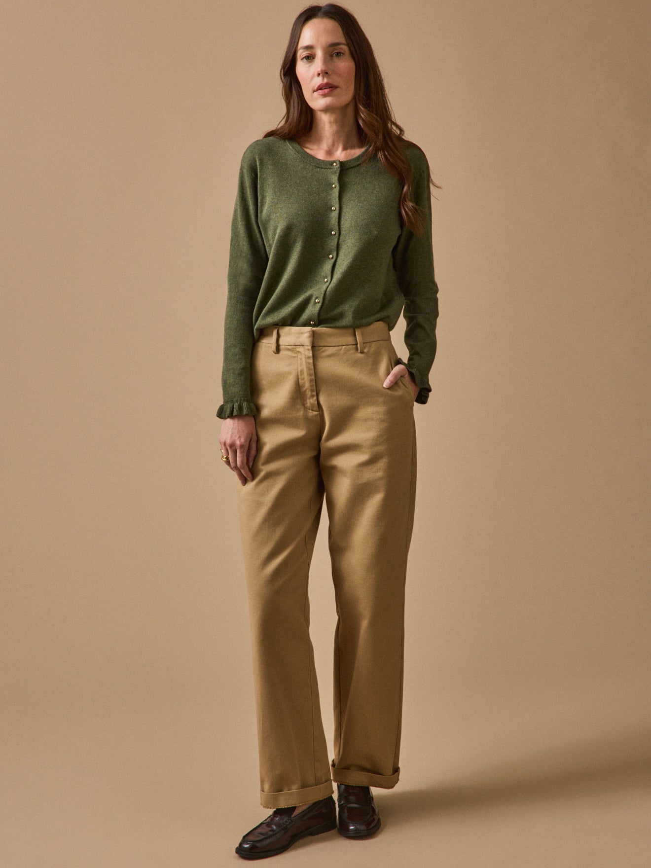 Damen-Cardigan aus Bio-Baumwolle und RWS*-Wolle