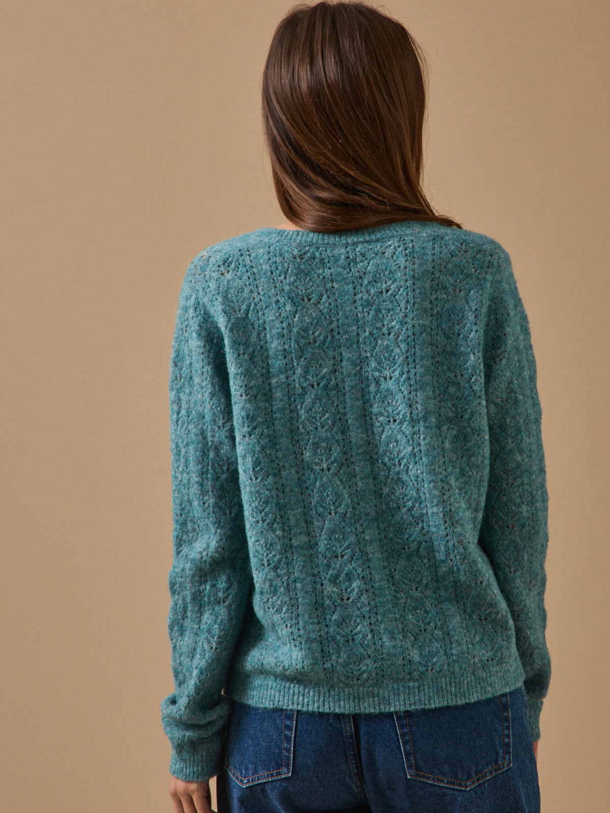 Damen-Cardigan mit Lochmuster
