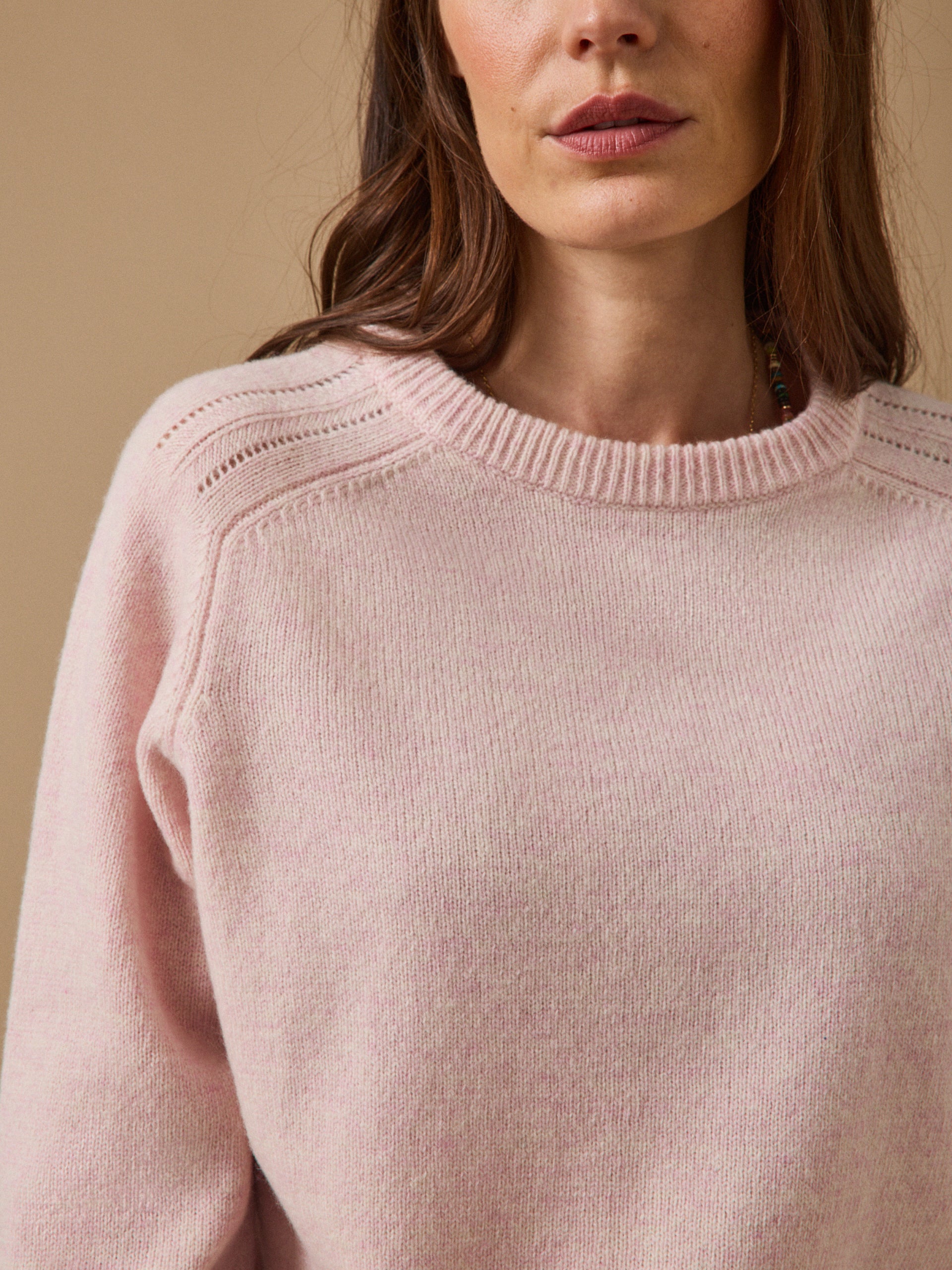 Damenpullover mit rundem Halsausschnitt aus RWS*-Merinowolle