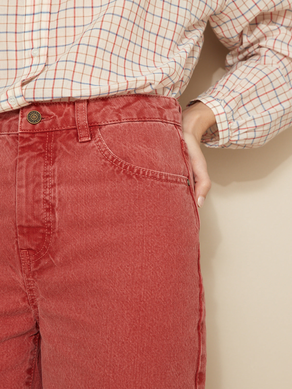 Damen-Jeans Émilie mit weitem Bein - Bio-Bamwolle, nachhaltig gewaschen