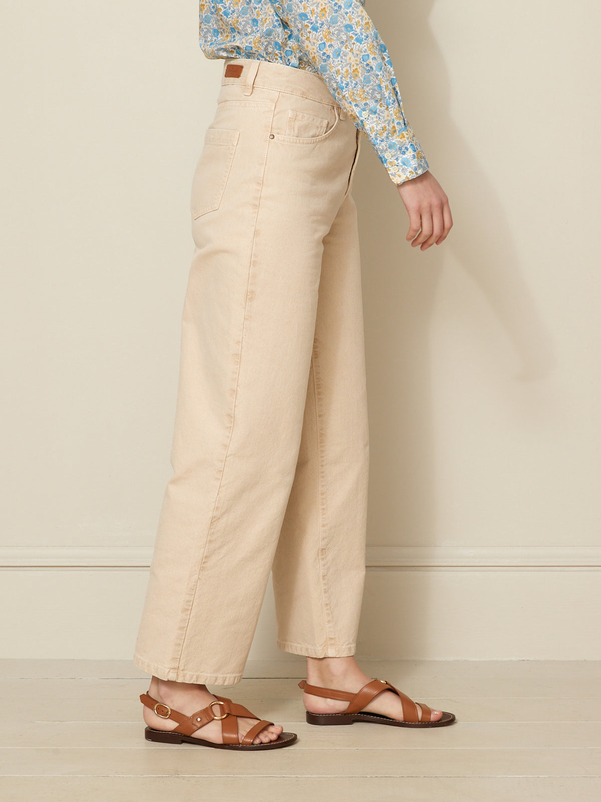 Damen-Jeans Émilie mit weitem Bein - Bio-Bamwolle, nachhaltig gewaschen