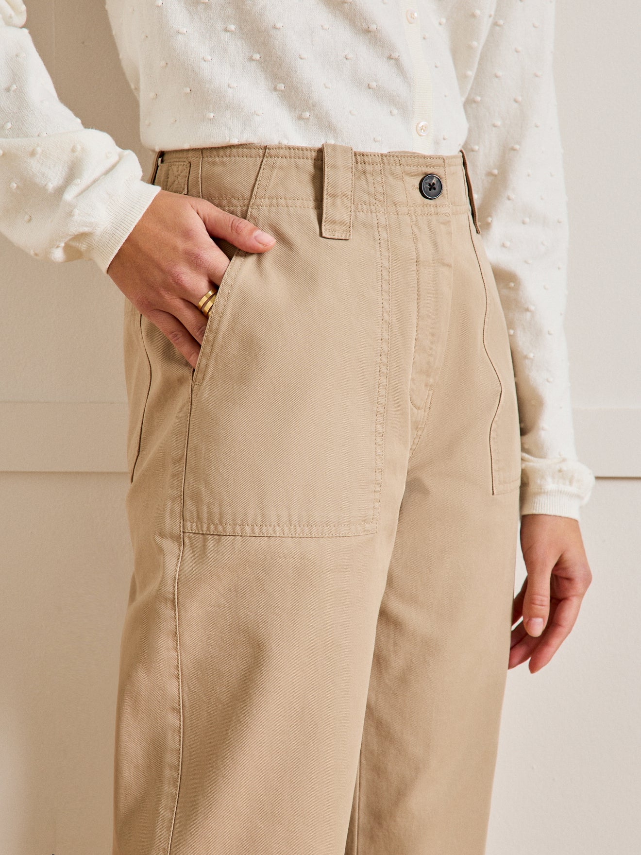 Damen-Cargohose aus Gabardine Léonie